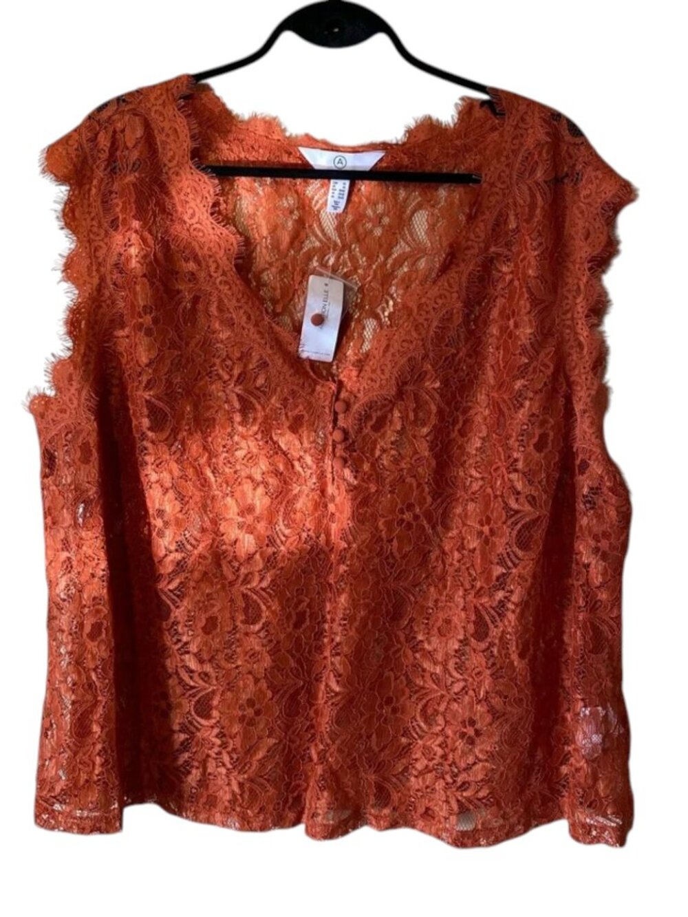 NEW Addition Elle Lace Blouse Orange | Size 4X